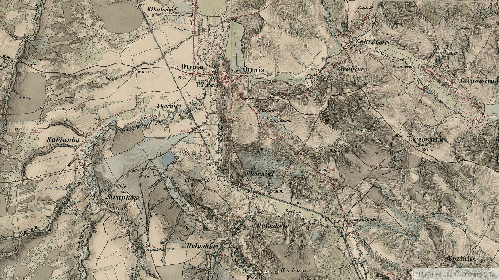 Мапа села Угорники. 1861.