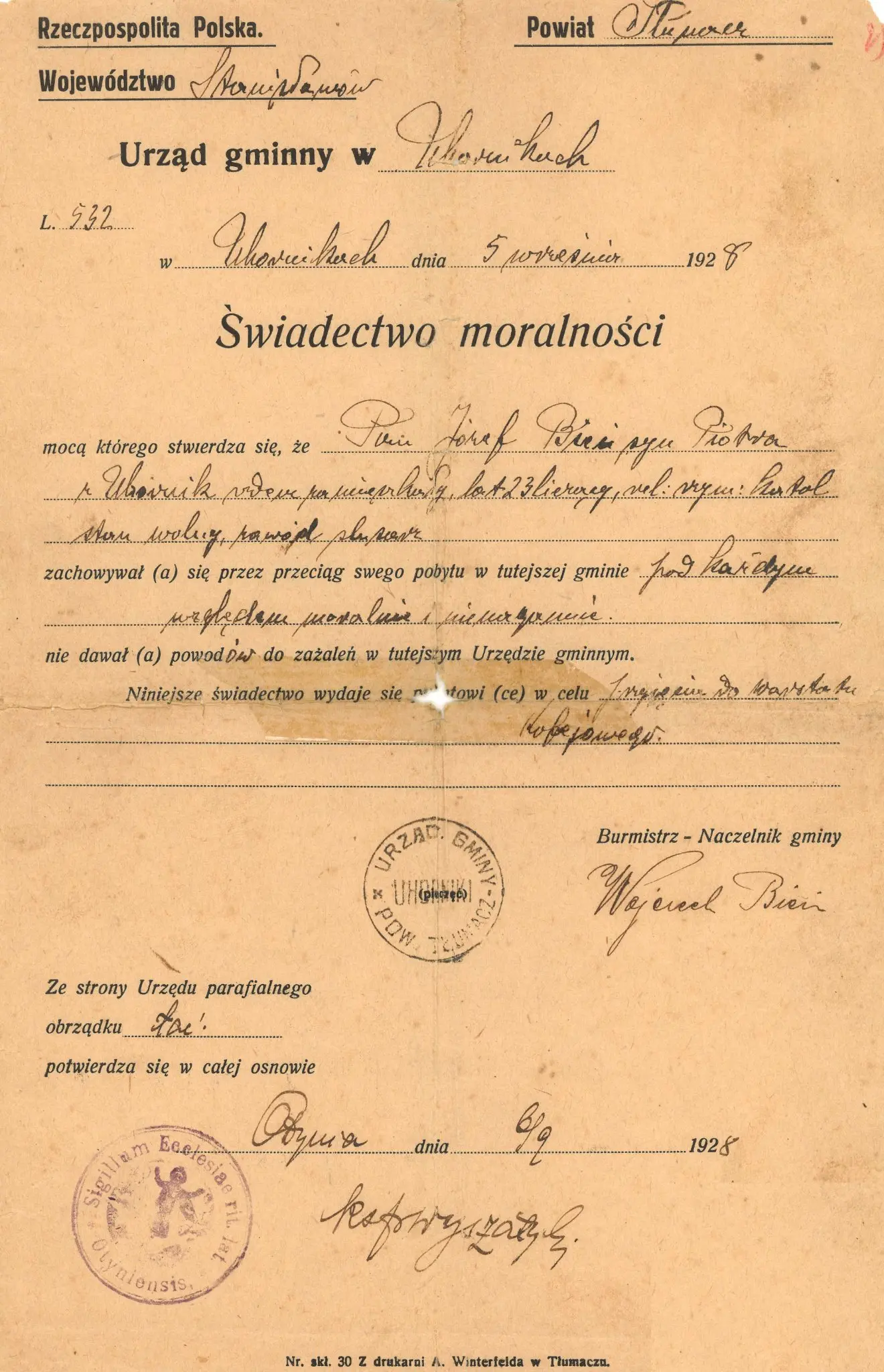 документ Угорники Б'єнь