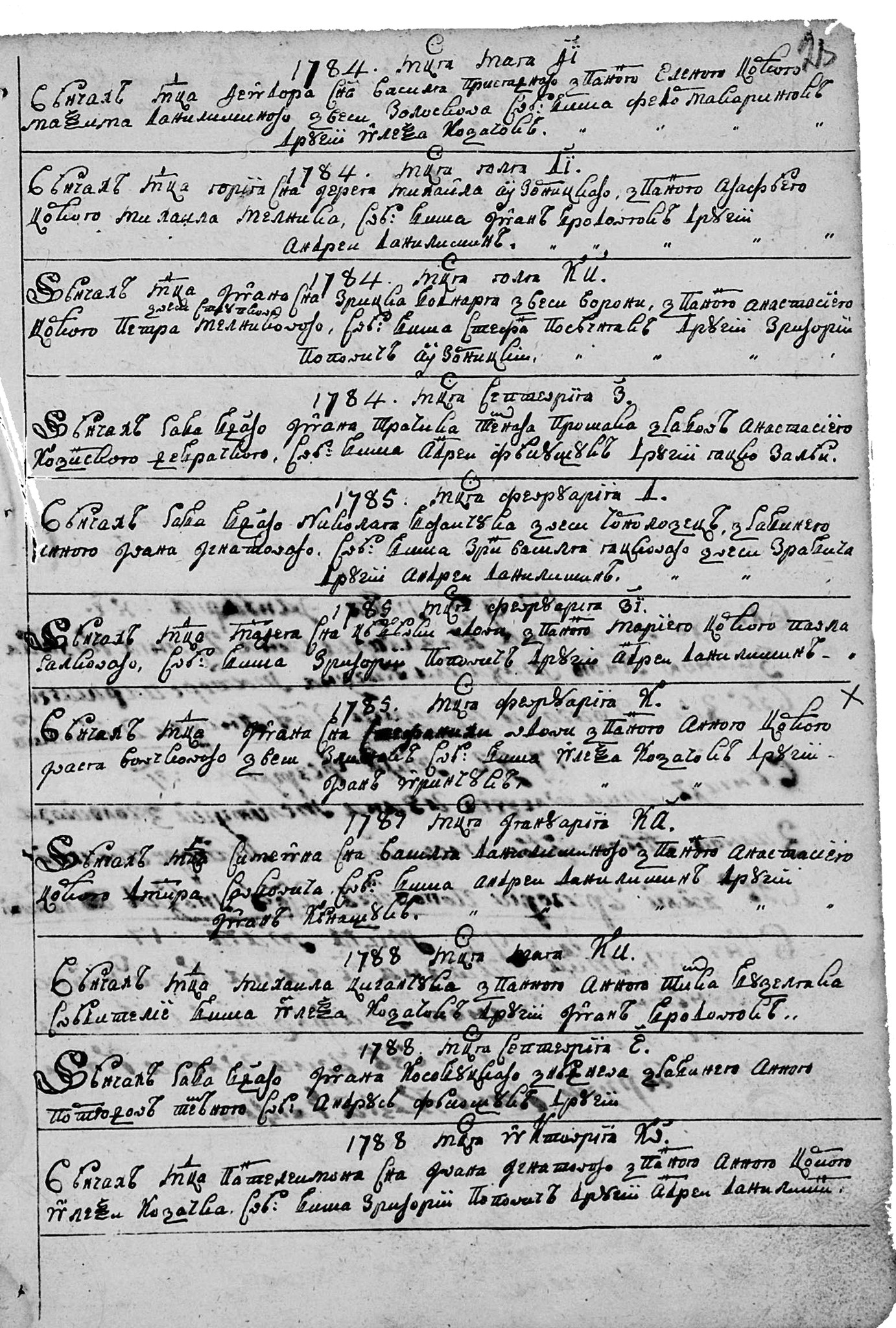 Метрична книга 1776-1798. <br>Сторінка 43