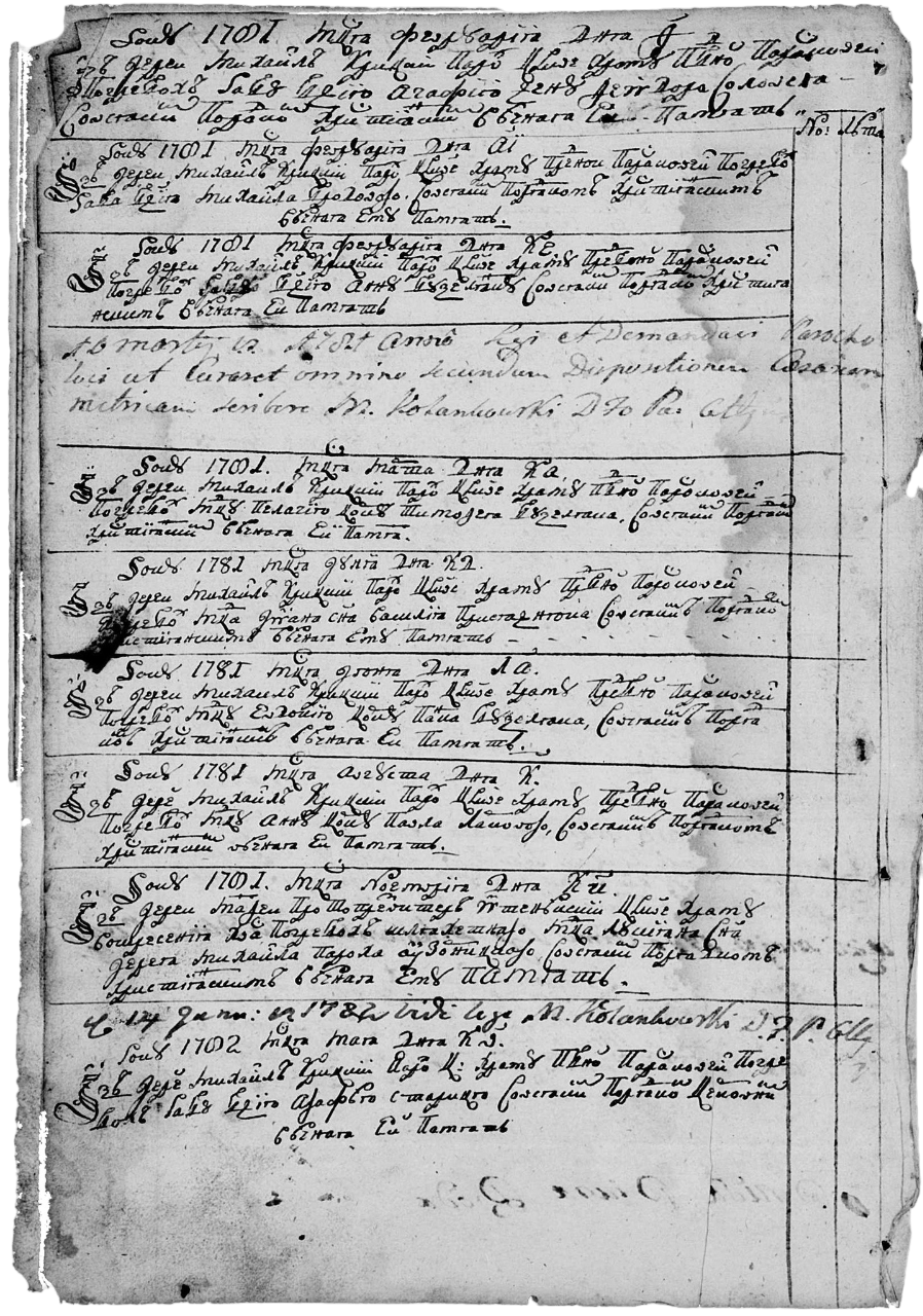 Метрична книга 1776-1798. <br>Сторінка 54