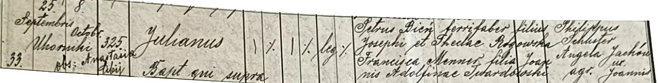 Бєнь Юліан метрика