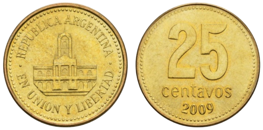 25 сентаво - Аргентина - Нове аргентинське песо