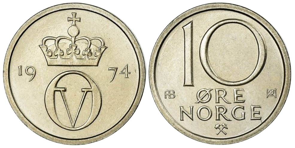 Numizmat - 10 ере - Норвегія - Норвегія