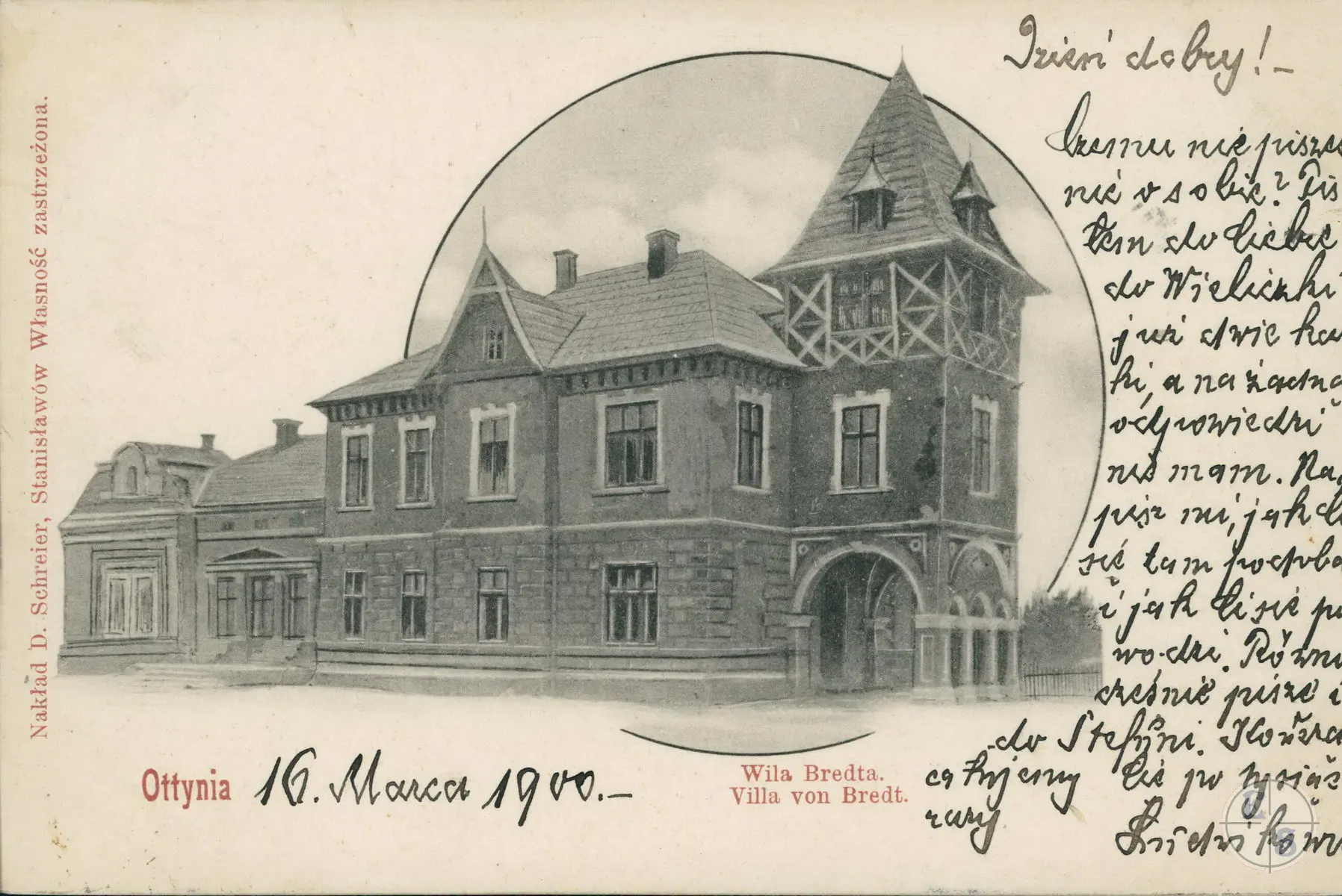 Отинія. Вілла Бредта, 1900 рік.