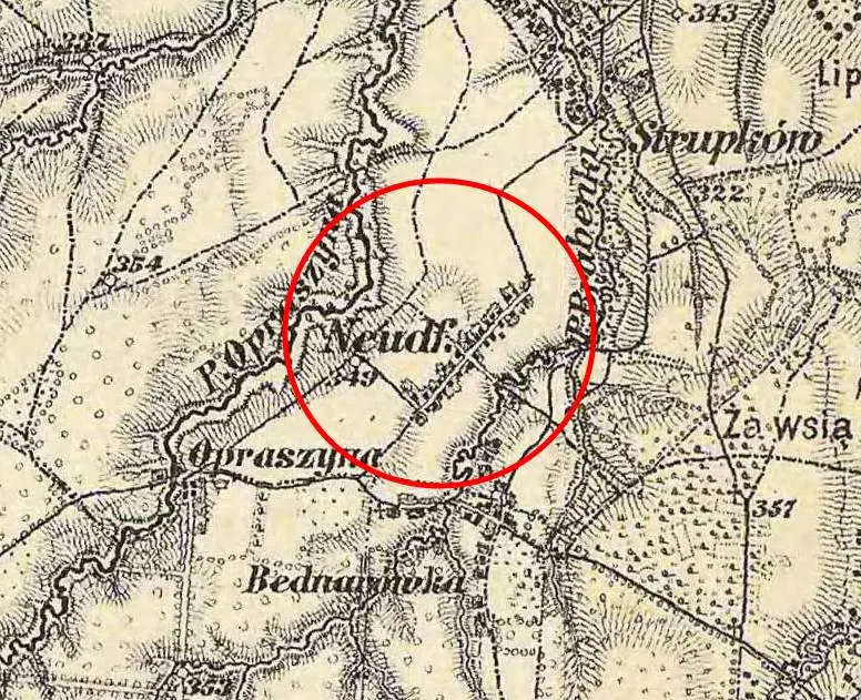 Нойдорф на мапі 1869-1887 років