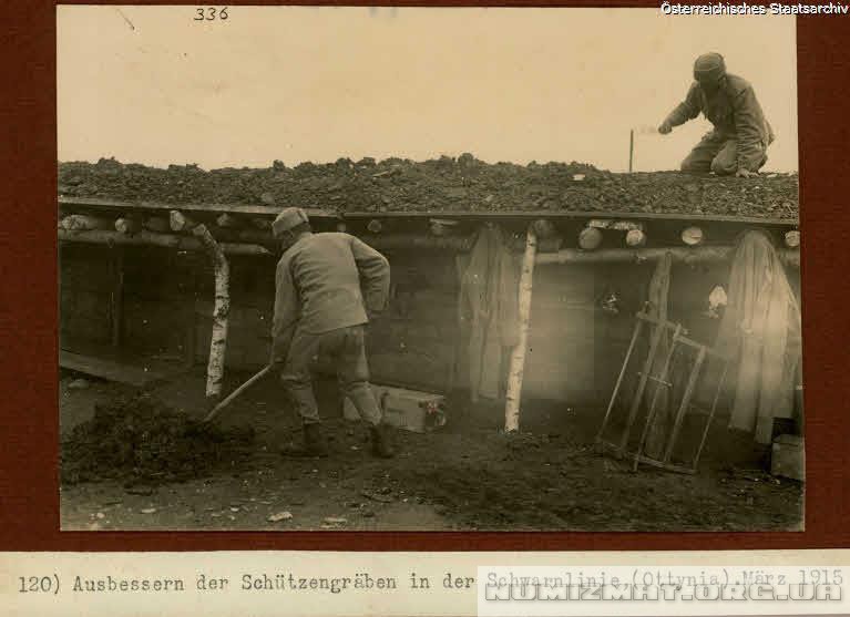 Ausbessern der Schutzengraben in der Schwarmlinie, Ottynia