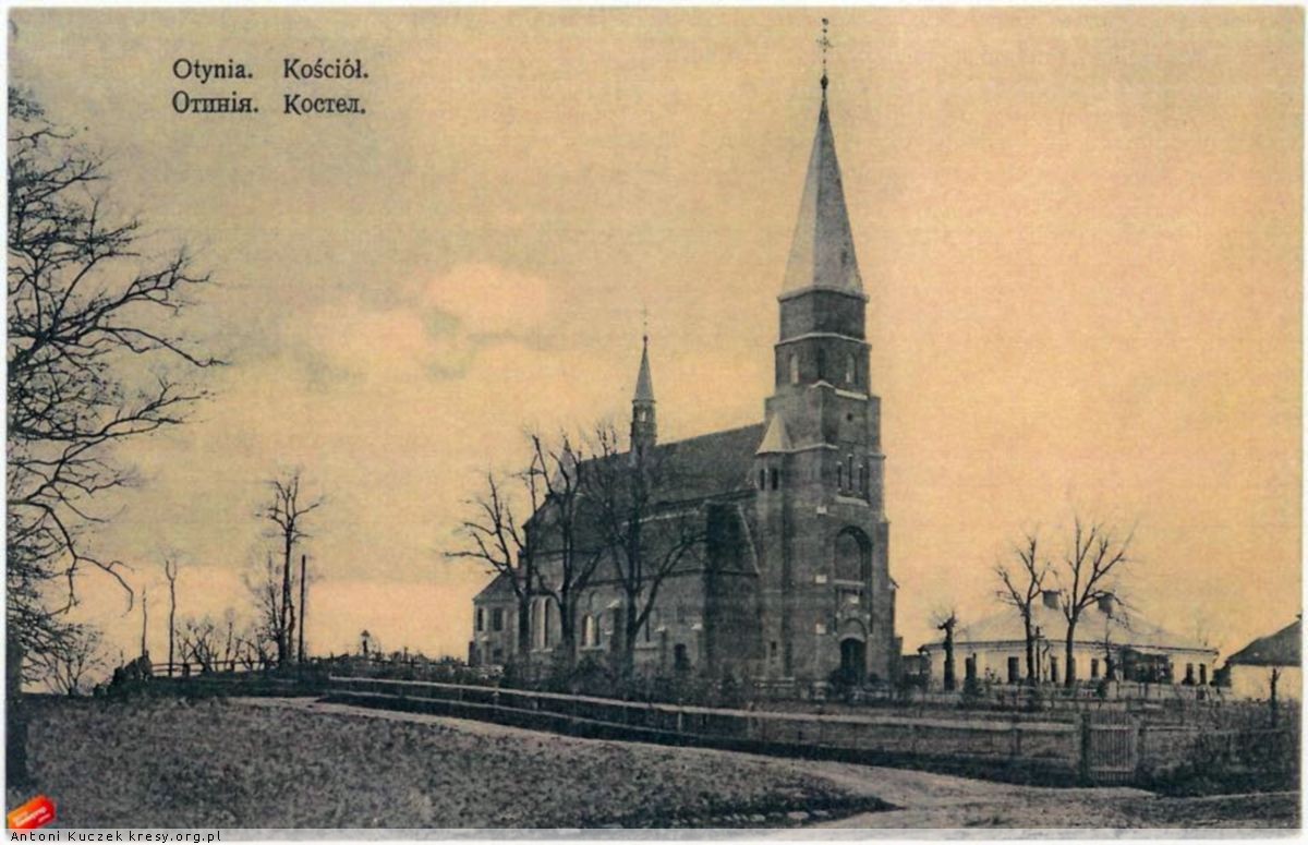 Отинія. Костел. 1910 рік.