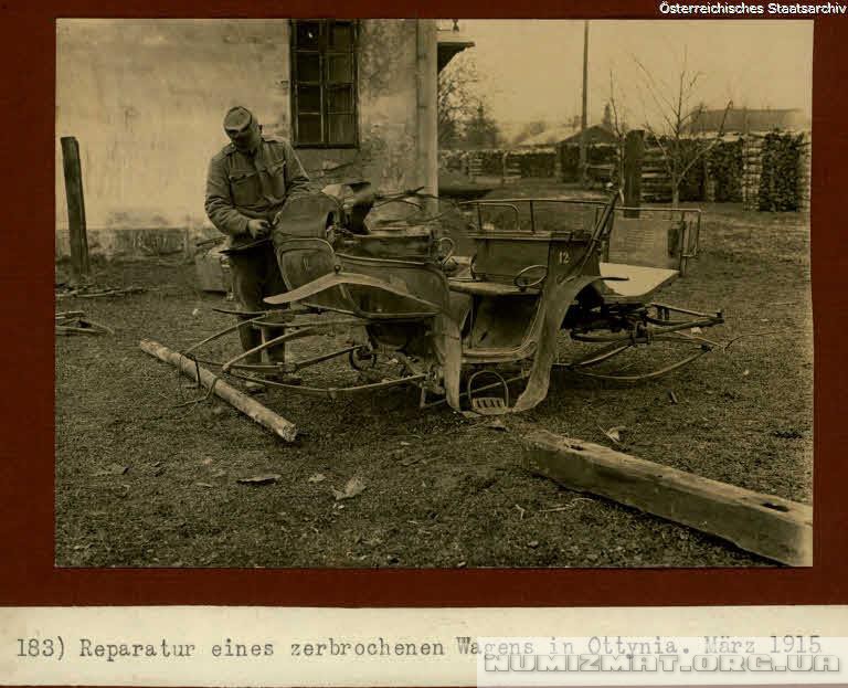 Reparatur eines zerbrochenen Wagens in Ottynia